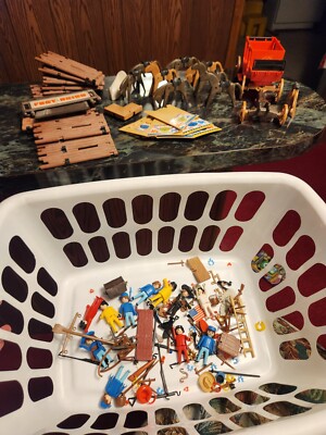 Playmobil Lot Horses Fort Union Buggy Weapons Much More