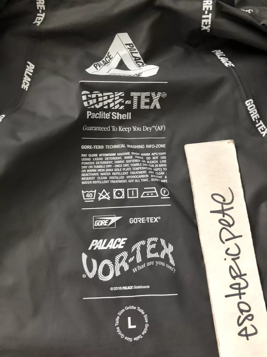LARGE PALACE SKATEBOARDS GORE TEX VORTEX PACLITE JACKET BLACK