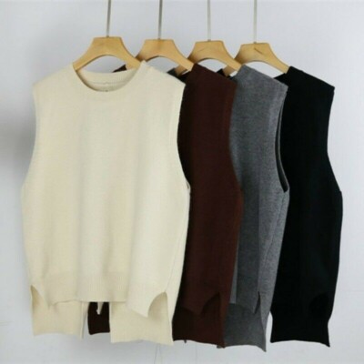 womens black sleeveless jumper