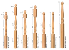Red Oak/Poplar Georgia style newel post Wooden Supply Stair and Railing Systems