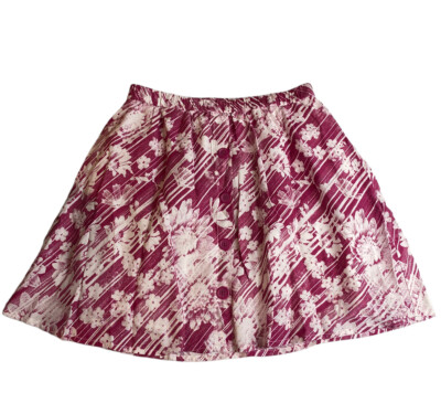So Woman s Button Front short skirt Size S Floral Pink And White New