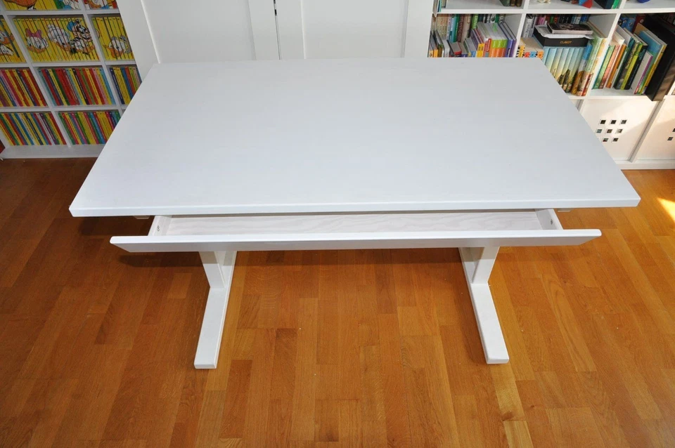 Lifetime Kidsrooms Schreibtisch höhenverstellbar weiss Holz mit Schublade