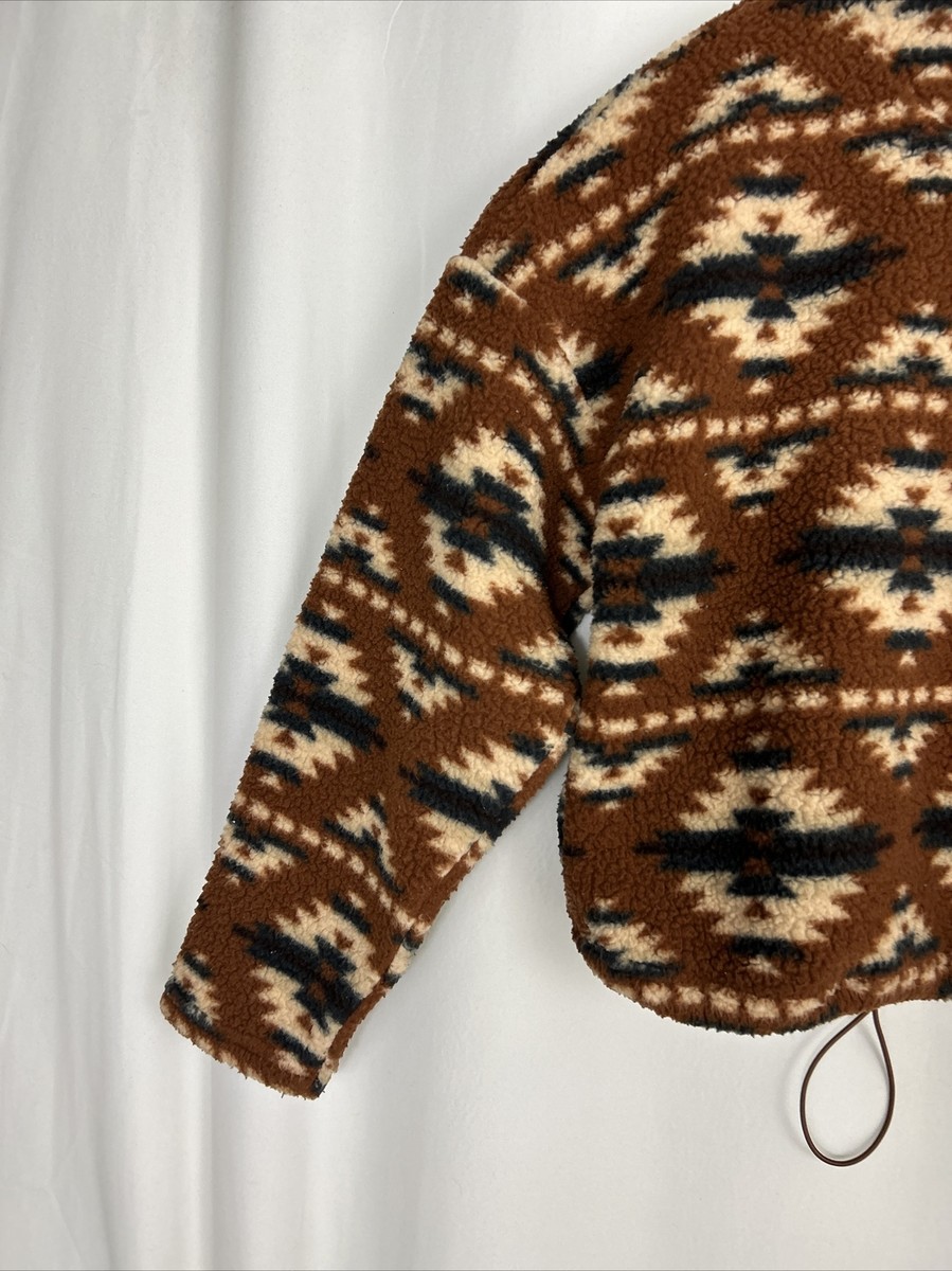 American Eagle Womens Large Oversized 1/4 Zip Fleece Crop