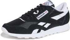 Man Reebok Classic Nylon Running Shoe Athletic GY7231 Black/White Brand New