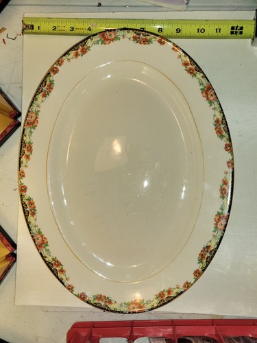 Vintage Ostrow China 15" Oval Serving Platter Golden Dusk Princess Anne 4 32 - Picture 2 of 5