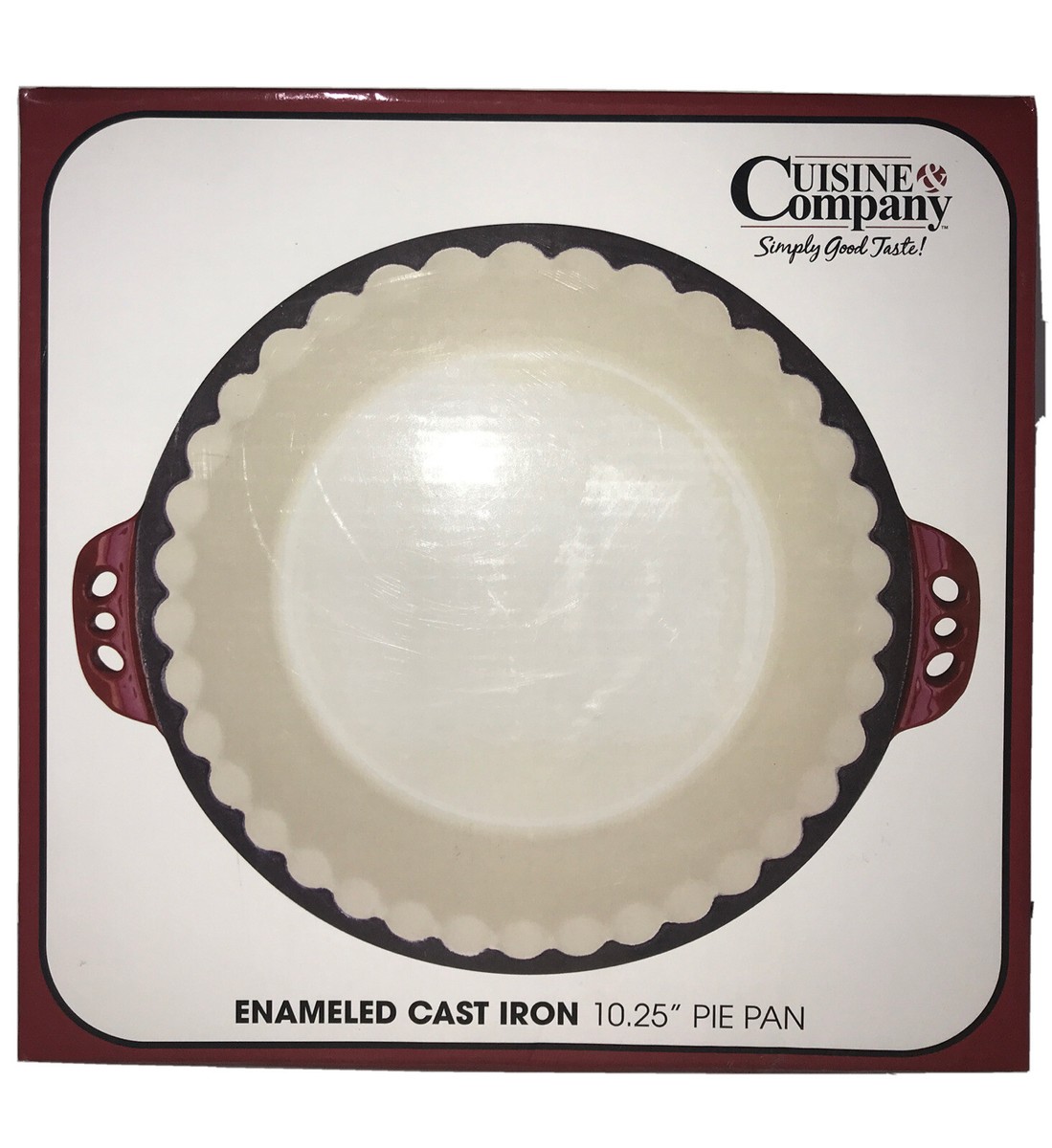 Cuisine Company Enameled Cast Iron Pie Pan Baking Cooking Qt  NEW