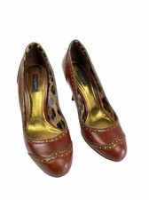 Authentic Burgundy D&G Dolce & Gabbana Shoes Heels Slip On Pumps 40 Wing Tip 7.5