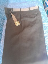 Vintage 100 Wool Army Green Military Pants W/ Belt Size 31 X 36 Serge