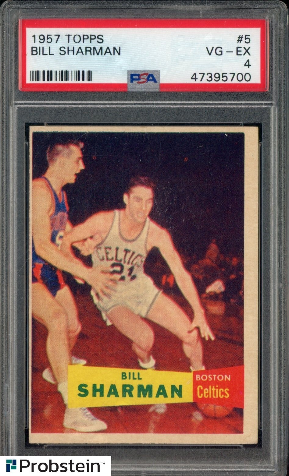1957-58 Topps Basketball #5 Bill Sharman HOF RC Rookie Boston Celtics PSA 4