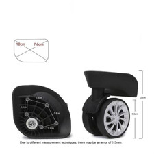 2PCS Swivel Wheel Replacement Luggage Travel Suitcase Wheels Plastic