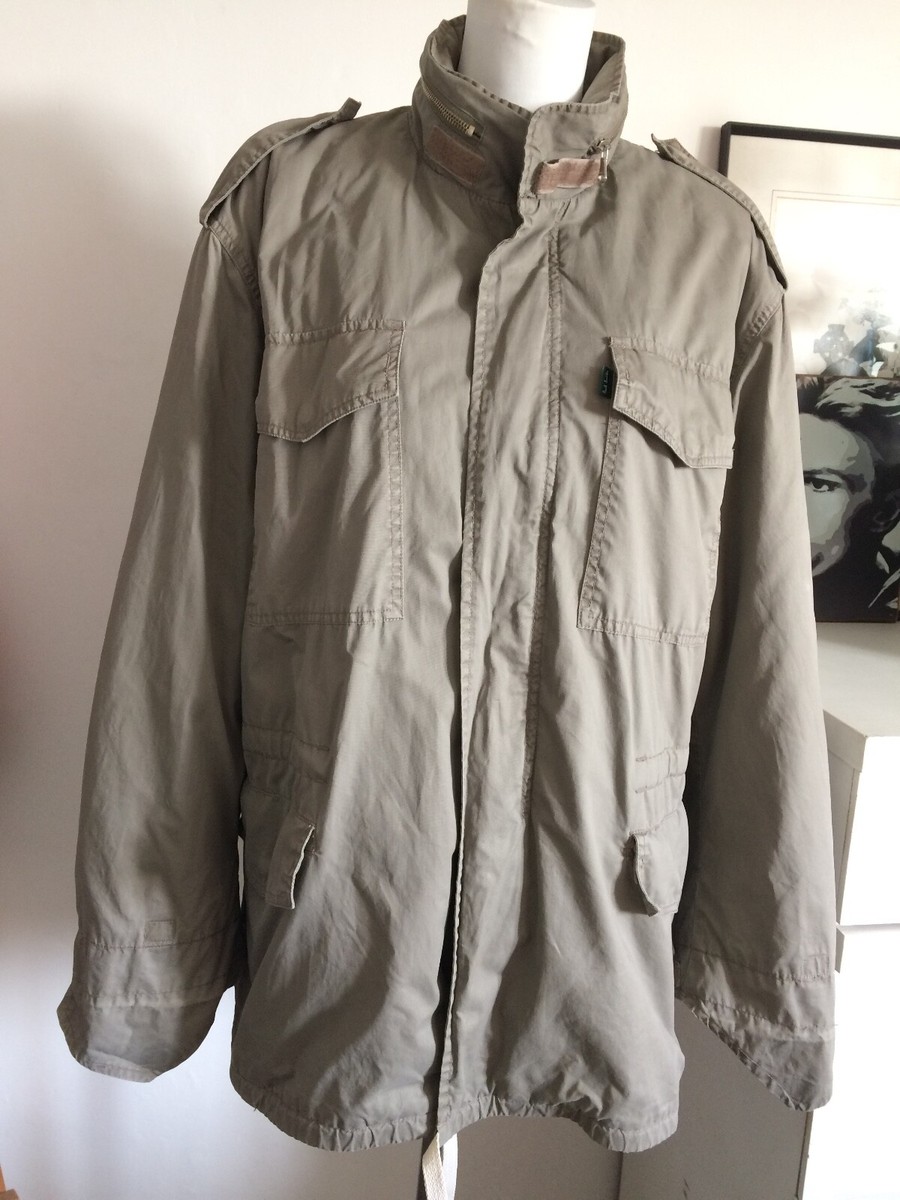MENS PAUL SMITH KHAKI MILITARY STYLE REMOVABLE FLEECE LINED COAT