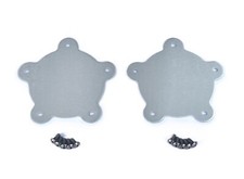 2 Torq Thrust Flat Center Caps Natural Aluminum American Racing Wheel 2-18
