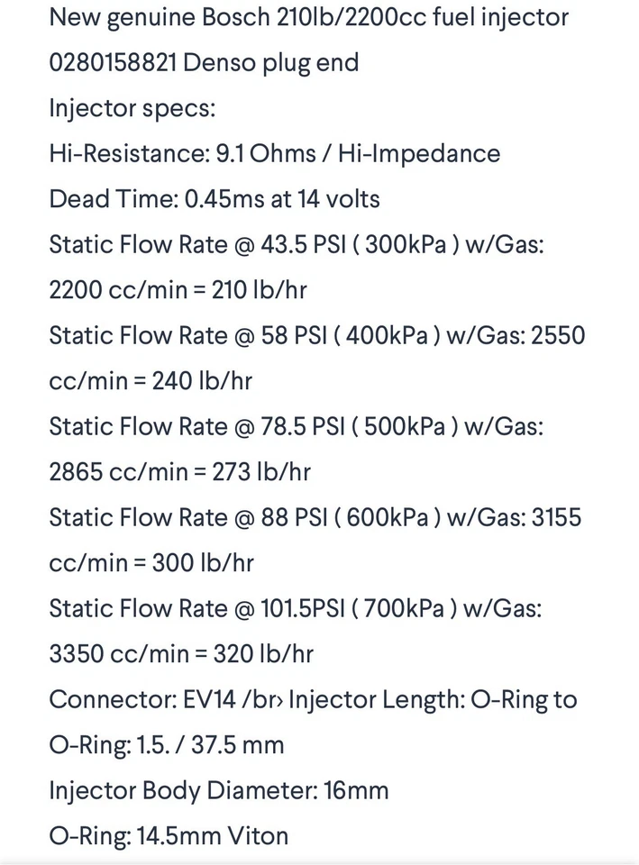 Новый подлинный топливный инжектор Bosch 210 фунтов/2200 куб. см 0280158821 соответствующий расходу - Изображение 4 из 4