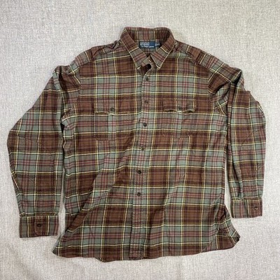 Polo Ralph Lauren Heavy Flannel Shirt Men s XXL Soft 90 s Y2K Button Down Collar