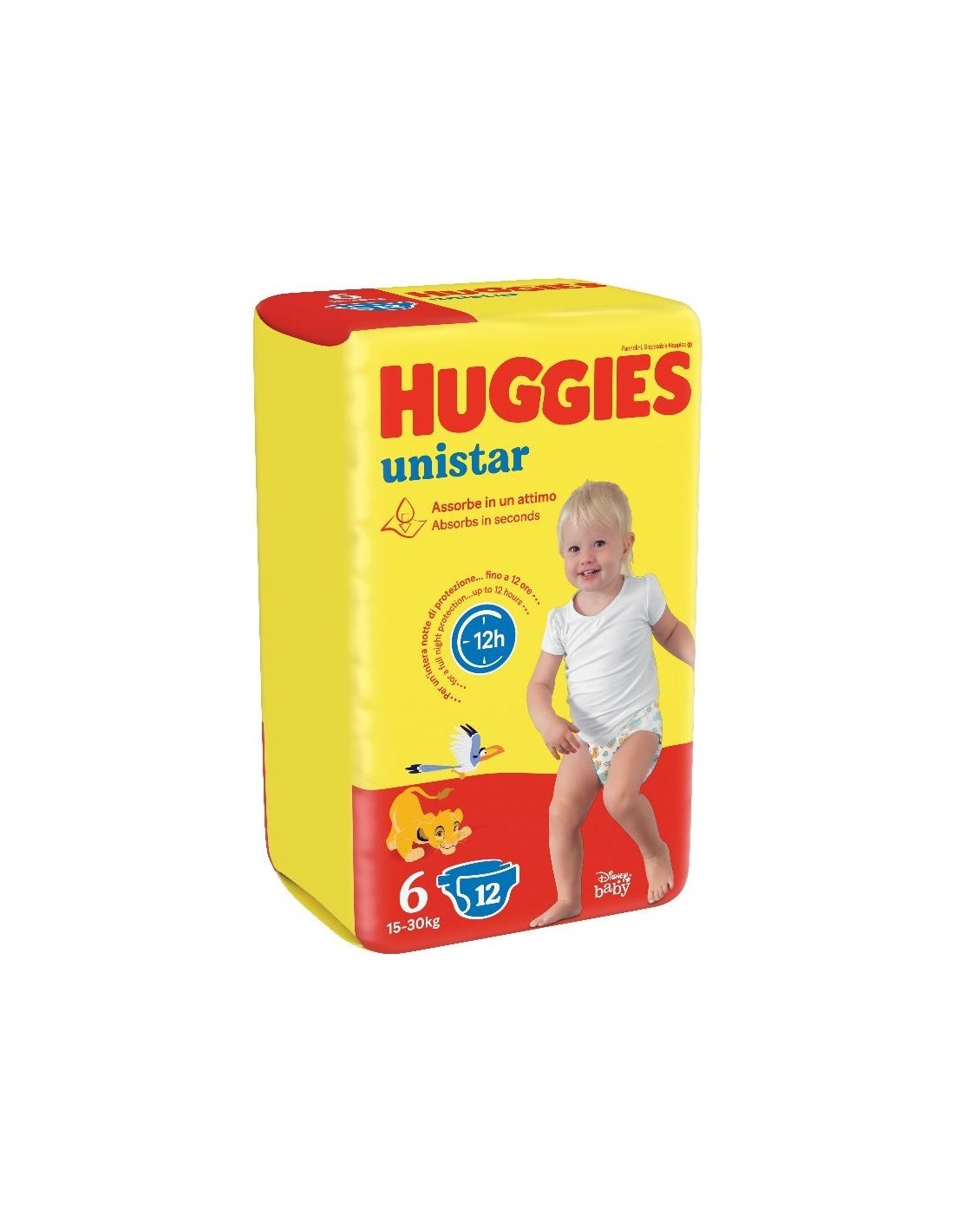 Huggies Pannolini Unistar Tg. 6 Extralarge 15-30kg 12pz