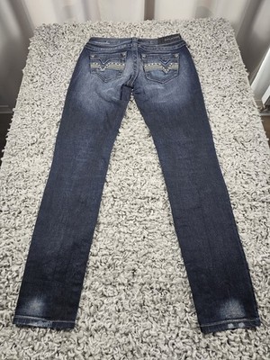 Affliction Damen Jeans Raquel Low Waist Slim Bootcut Gr 36 Strass Nieten Y2K