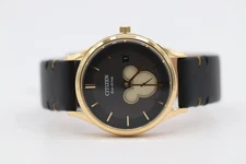 Citizen Watch Disney Mickey Mouse Eco-Drive Analog Black Gold BV1132-16W