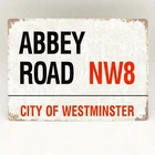 Vintage Abbey Road NW8 Tin Metal Signs Home Décor 8x12 Iron Wall Decor with "ABB