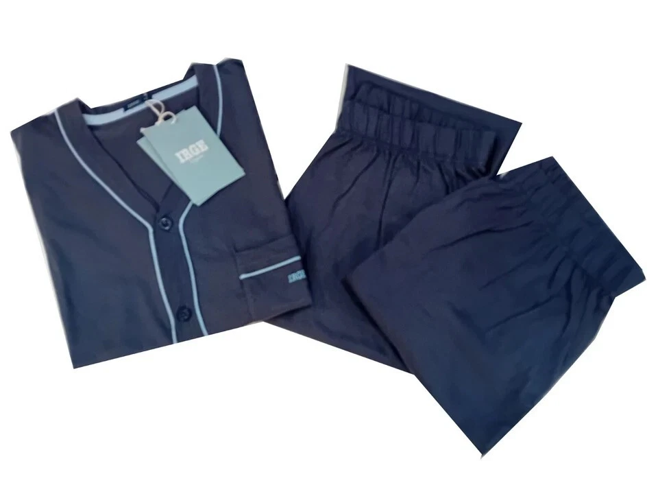 IRGE PIGIAMA UOMO APERTO 3 PEZZI CALIBRATO IN COTONE TAGLIE MAXI ART TUC14 - Immagine 3 di 3