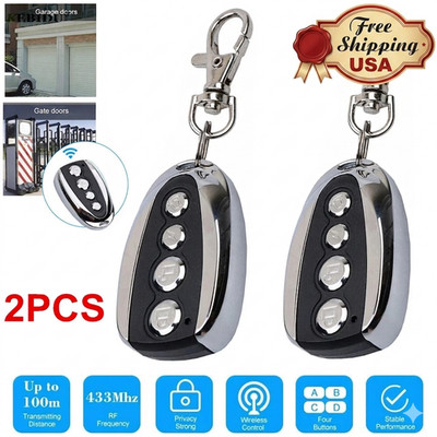 2 Remote Control Backup Key Sliding Gate Opener Automatic Operator 433.92MHz US