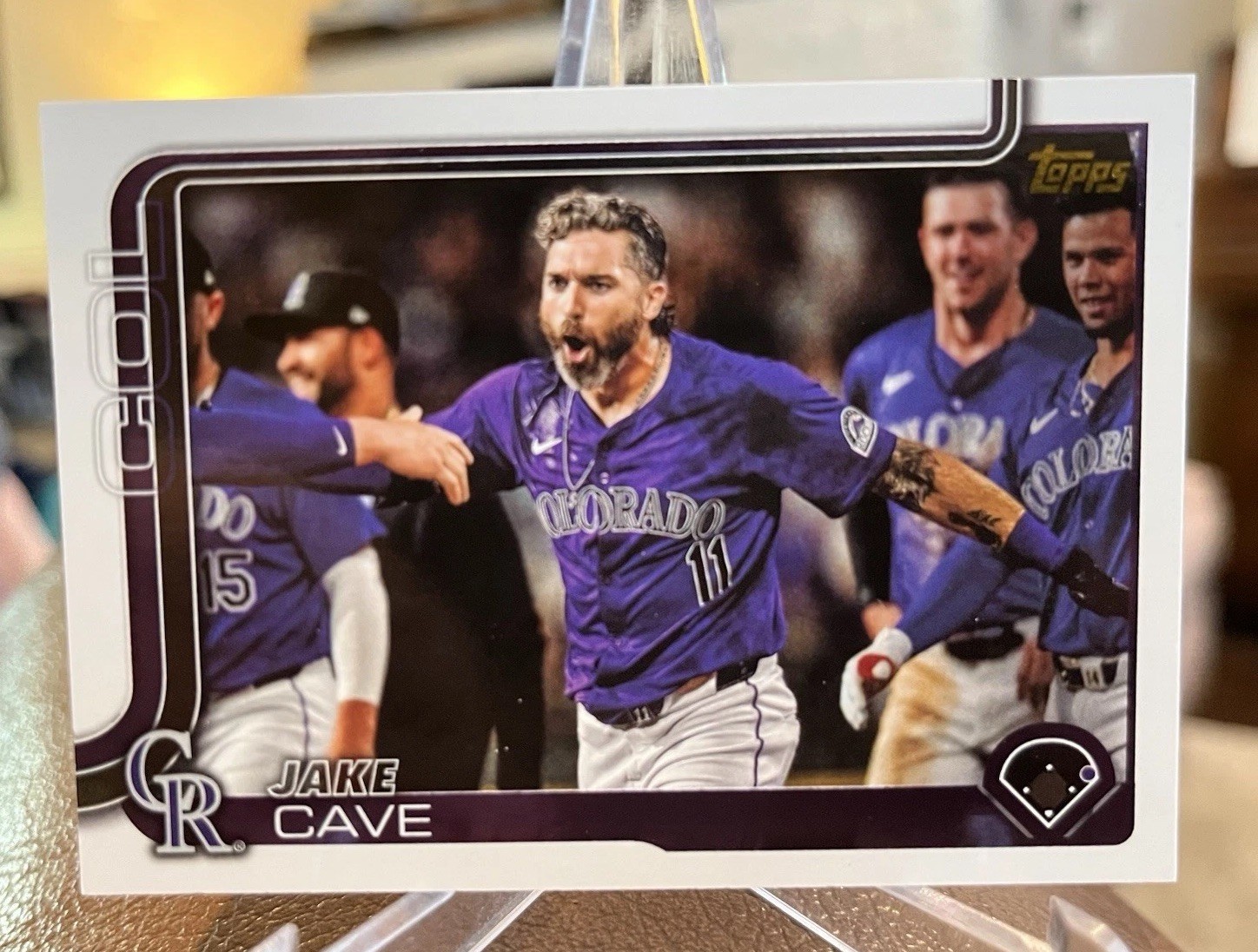 2025 Topps Series 1 Jake Cave #256 Golden Mirror Colorado Rockies SSP
