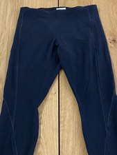 Helmut Lang Black Reflex Bodycon Leggings Contrast Topstitch Detail Trim Size L