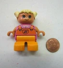 LEGO DUPLO Very Blonde TODDLER GIRL DAUGHTER Orange Overalls FIGURE Vintage