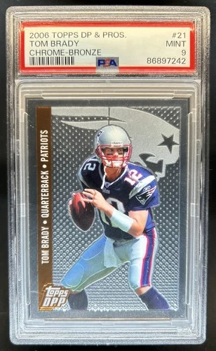 2006 Topps Draft Picks &amp; Prospects Tom Brady Chrome Bronze #/499 Patriots PSA 9