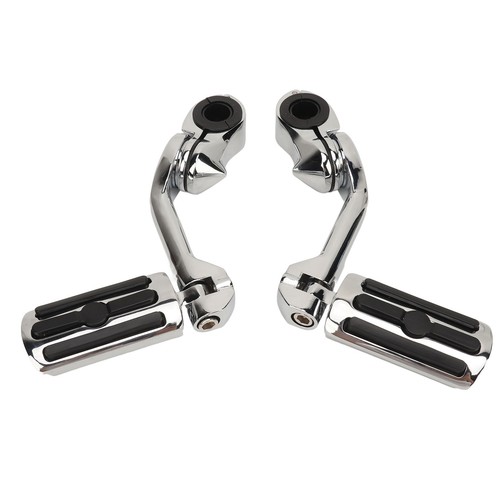 Long Type 2Pcs Motorcycle Highway Foot Peg Chrome Adjustable Durable Comfortable - Picture 14 of 23