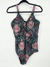 Torrid Size 2X Floral Paisley One Piece Swimsuit Swim Beach Resort Vaca Cruise