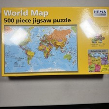 WORLD MAP Jigsaw Puzzle 500 pieces 24" x 36" BY HEMA MAPS