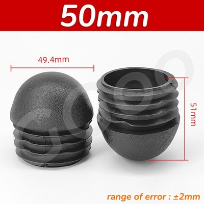 Domed Round Plastic Blanking Plugs Bungs End Caps Tube Pipe Inserts Black/White