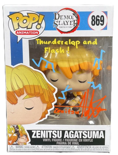 Aleks Le Signed Funko POP Demon Slayer Zenitsu Agatsuma Autographed JSA COA