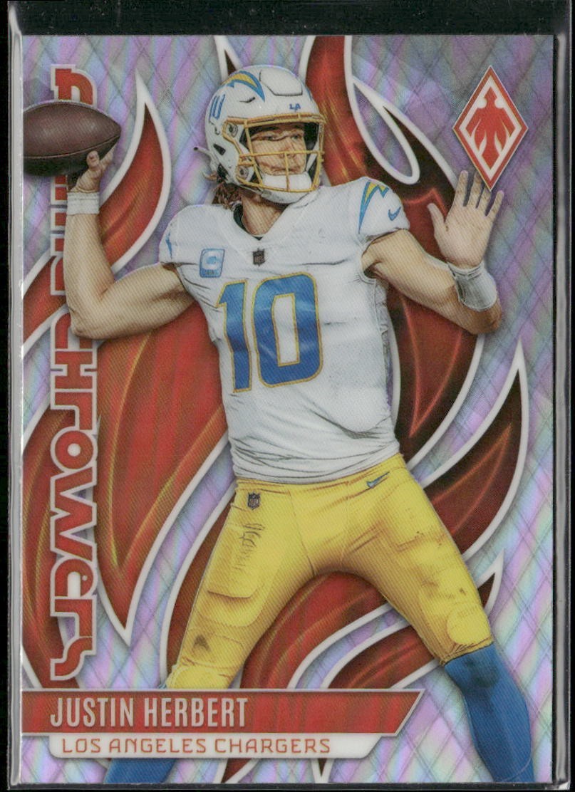 2023 Panini Phoenix #FLA-25 Justin Herbert Flame Throwers Chargers