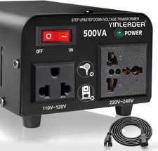 Transformador convertidor de voltaje de 500 vatios con puerto de carga USB NUEVO