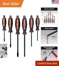 6-Piece Magnetic Screwdriver Set with Cushion Grip for Precision and Comfort