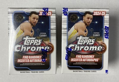 2024-25 Topps Chrome Basketball Factory Sealed Blaster Box Lot of 2