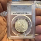 1943-D Walking Liberty Half Dollar 50C Silver PCGS MS64 Business Strike