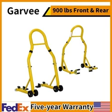 2PCS Heavy Duty Motorcycle Stand Lift 900Lbs Capacity Front & Rear Combo Stands
