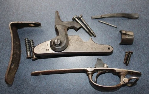 Civil War 1864 Dated Springfield Musket Lock Trigger Assembly & Butt Plate