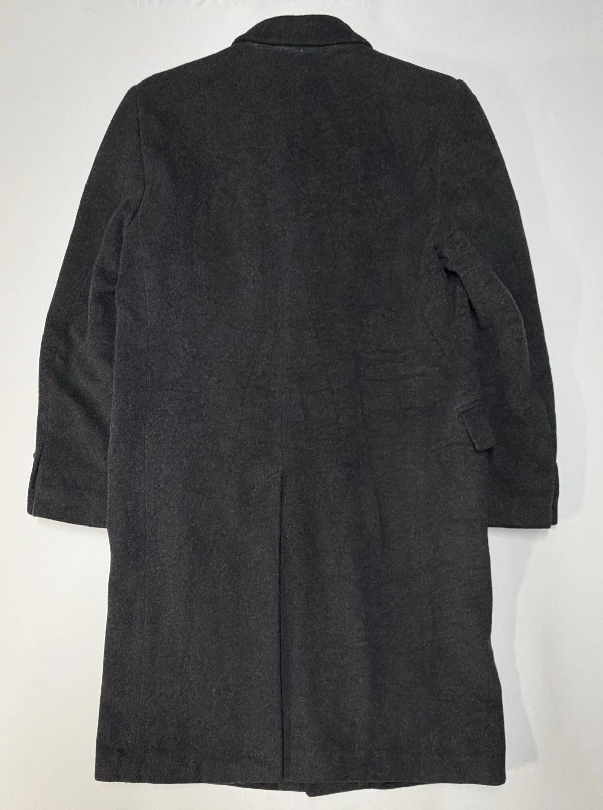 Vintage Stafford Executive Single Breast Black Overcoat Sz 38 Cashmere Wool EUC - product detail image 4