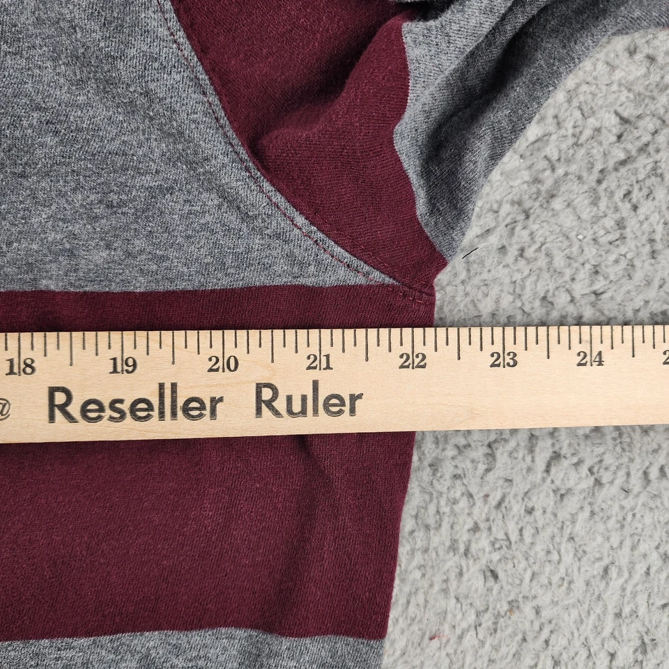 Camisa Polo John Ashford Rugby Para Hombres Grande Roja Gris Rayas Codo Parche Barco Y2K Foto 4 de 4