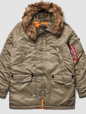 Alpha Industries Men s Green N-3B Gen I Slim Fit Hooded Faux Fur Parka XL