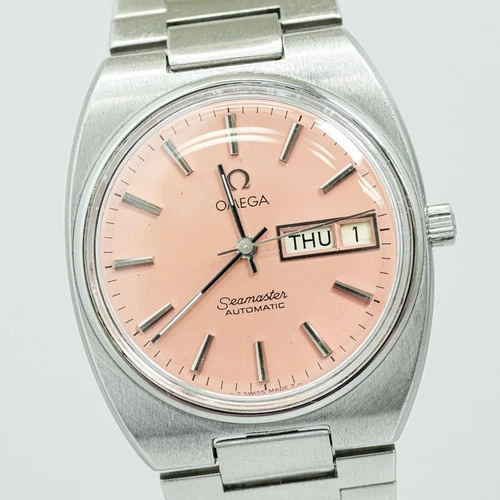 *NEAR MINT* Vintage 1980 OMEGA Seamaster Cal.1020 Automatic Pink Dial 35mm Mens