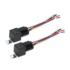 5 Pins 24V 80A 2 Pcs Auto Relay with Metal Hanging Hole with Harness Sockets