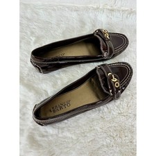 Franco Sarto Ballet Buckle Flats Loafers Brown Patent Leather Women's Size 6.5 M