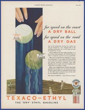 Vintage 1931 TEXACO-ETHYL Gasoline Gas Station Garage D&eacute;cor 30's Print Ad