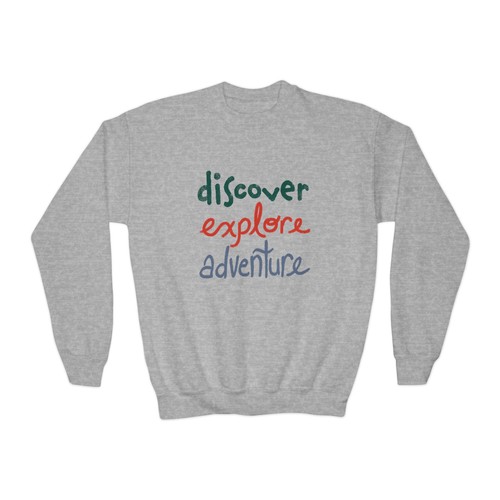 Kids Camping Sweater - Discover Explore Adventure - Handwritten Minimalist - Picture 11 of 14