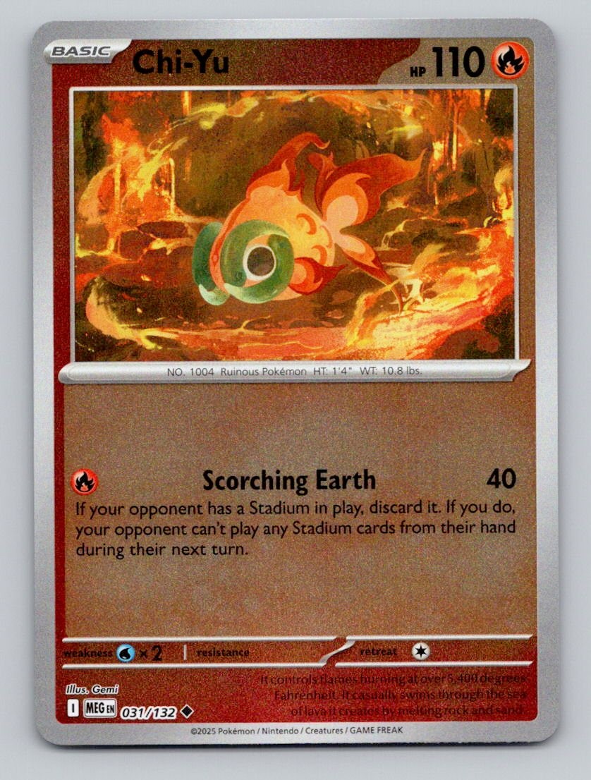 Reverse Holo Chi-Yu 031/132 Uncommon Mega Evolution Pokemon