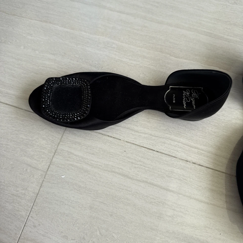 Zapatos Roger Viver Negro Cristal Swarovski Corte d’orsay EU 34 1/2 Foto 2 de 4